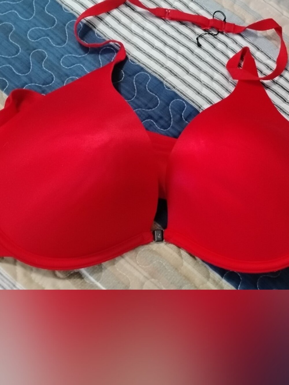 Victoria Secret Red Plunge Underwire Open Closure Bra 38C